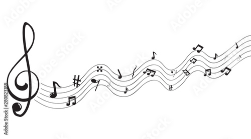 music scale logo design. music note sign or symbol. musical scale icons. illustration element vector