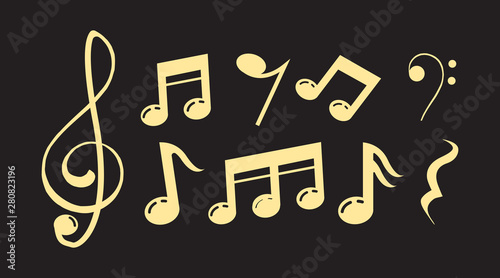 music scale logo design. music note sign or symbol. musical scale icons. illustration element vector