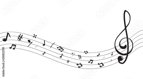 music scale logo design. music note sign or symbol. musical scale icons. illustration element vector