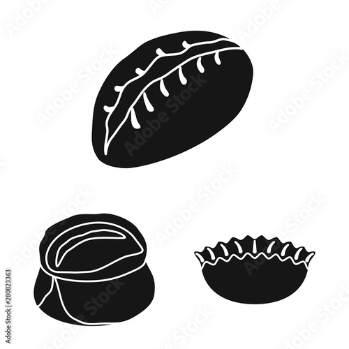Vector design of cuisine and appetizer logo. Collection of cuisine and food stock symbol for web.