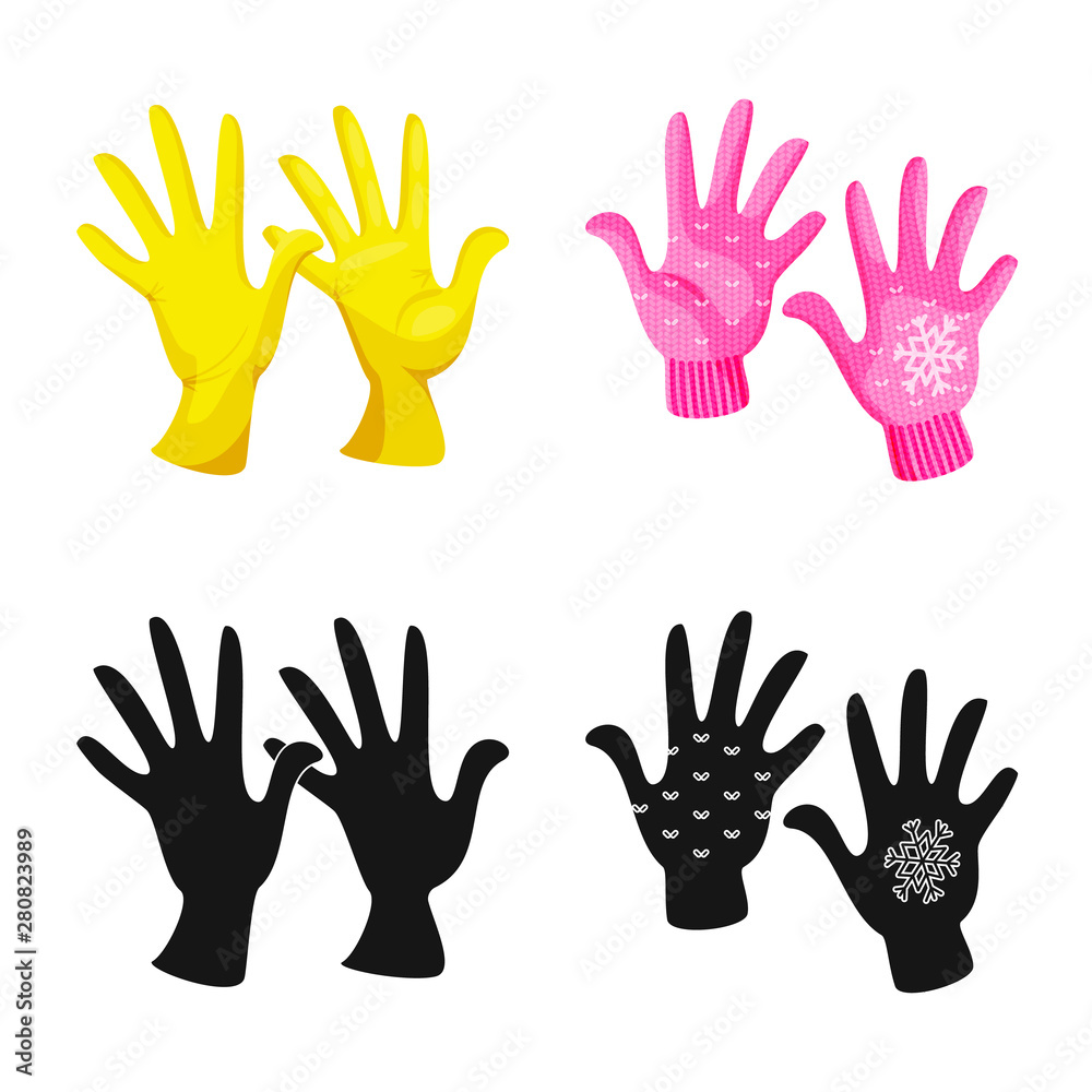 Fototapeta premium Vector illustration of silhouette and safety icon. Collection of silhouette and comfort stock symbol for web.