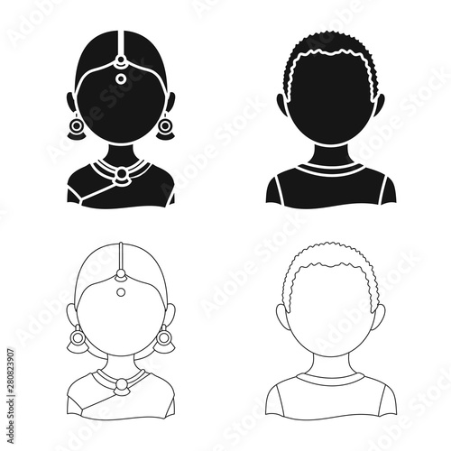 Isolated object of imitator and resident symbol. Set of imitator and culture stock vector illustration.