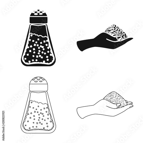 Isolated object of cooking and sea sign. Collection of cooking and baking stock vector illustration.