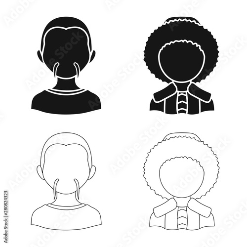 Vector design of imitator and resident logo. Set of imitator and culture stock symbol for web.
