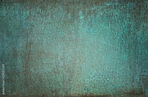 grunge turquoise old dirty abstract Background. Oxidized Metal blue-green Copper Patina and iron oxide texture. Rusty iron metal texture surface. background for web design and wallpaper. soft focus