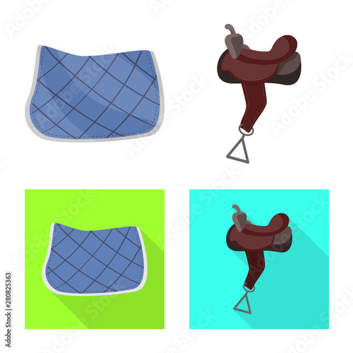 Vector design of equipment and riding symbol. Collection of equipment and competition stock vector illustration.