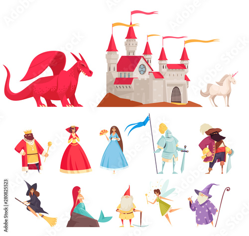 Fairy Tale Characters Icons Set