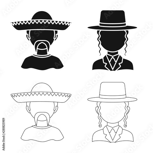 Isolated object of imitator and resident logo. Collection of imitator and culture stock vector illustration.