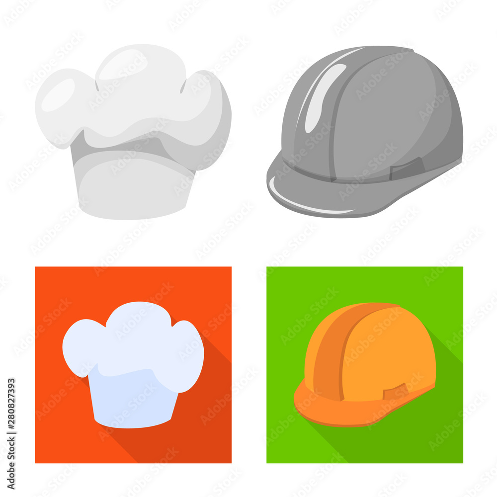 Vector design of clothing and cap logo. Collection of clothing and beret vector icon for stock. Vector design of clothing and cap logo. Collection of clothing and beret vector icon for stock.