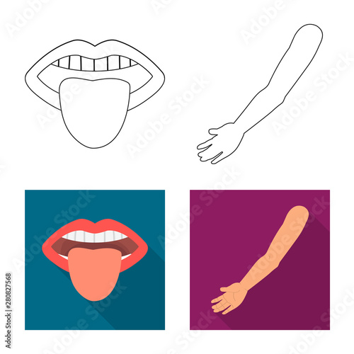 Vector illustration of body and part logo. Collection of body and anatomy stock vector illustration.