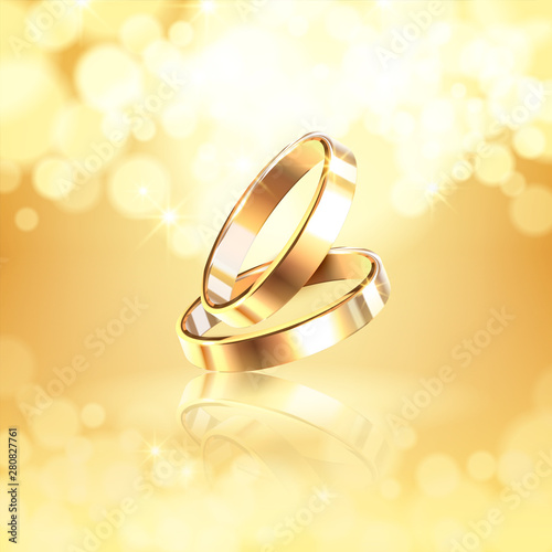 Wedding Rings Realistic Composition