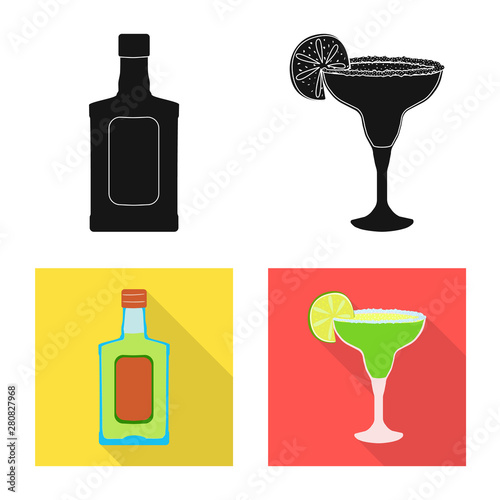 Isolated object of cafe and Latin logo. Set of cafe and national vector icon for stock.