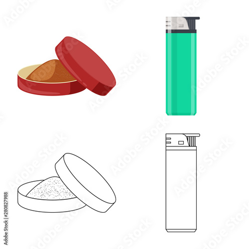 Isolated object of refuse and stop sign. Collection of refuse and habit stock vector illustration.