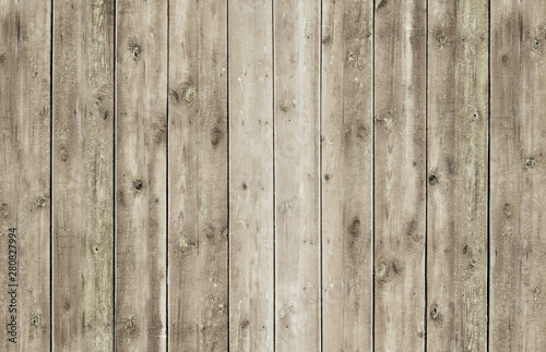 Vintage rustic old wooden plank wall textured background. Faded natural wood board panel structure.