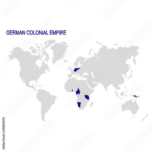 vector world map with German colonial empire