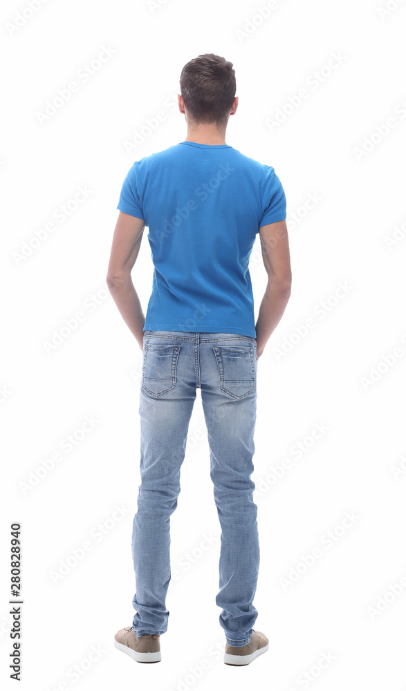 rear view . modern stylish guy looking forward rear view . modern stylish guy looking forward
