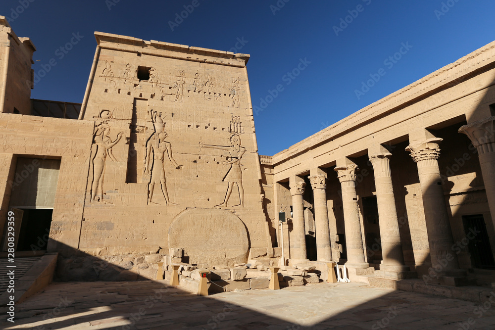 Scene in Philae Temple, Aswan, Egypt