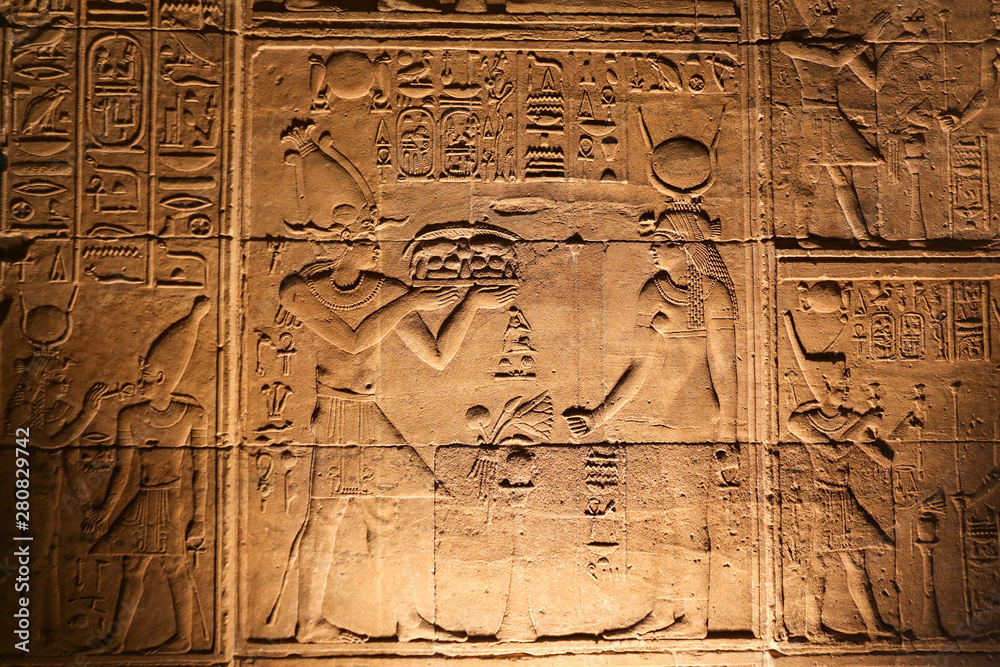 Scene in Philae Temple, Aswan, Egypt