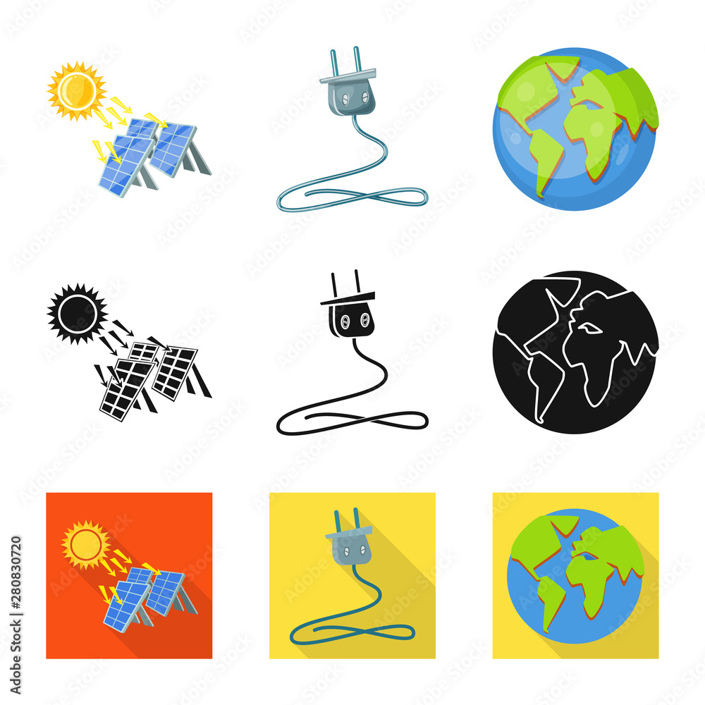 Fototapeta premium Vector design of innovation and technology symbol. Collection of innovation and nature vector icon for stock.