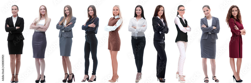 panoramic collage of a group of successful young business women. panoramic collage of a group of successful young business women.