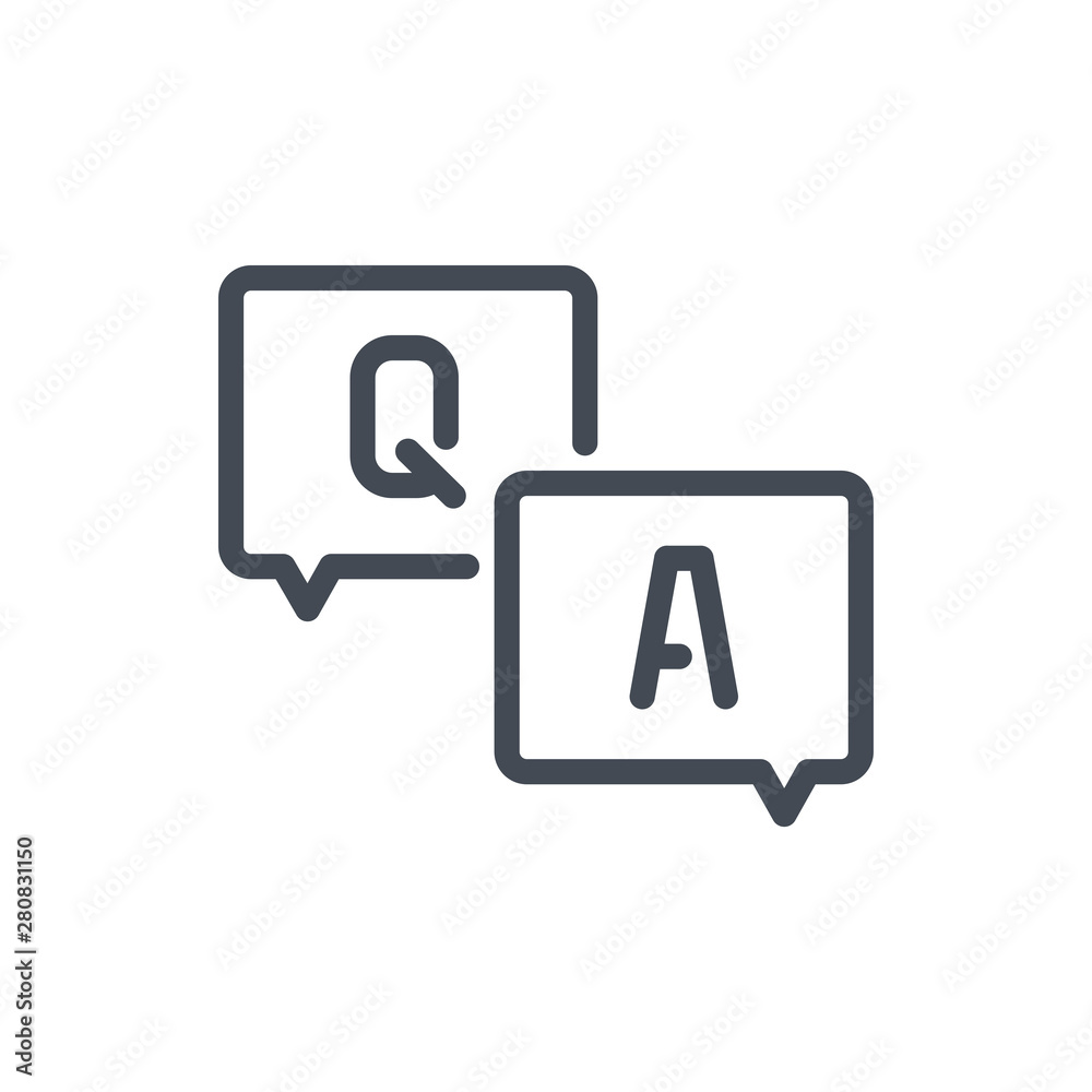 Question and answer line icon. Vector outline sign. Question and answer line icon. Vector outline sign.
