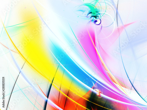 rainbow abstract fractal background 3d rendering illustration