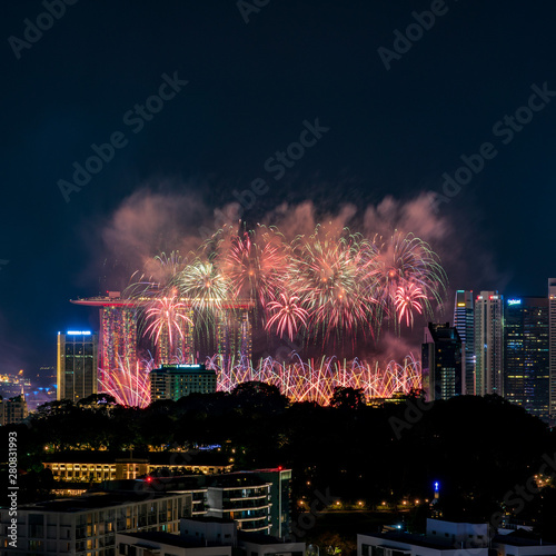 Singapore National day fireworks