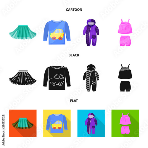 Vector illustration of fashion and garment sign. Collection of fashion and cotton stock symbol for web.