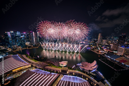 Singapore National day fireworks photo