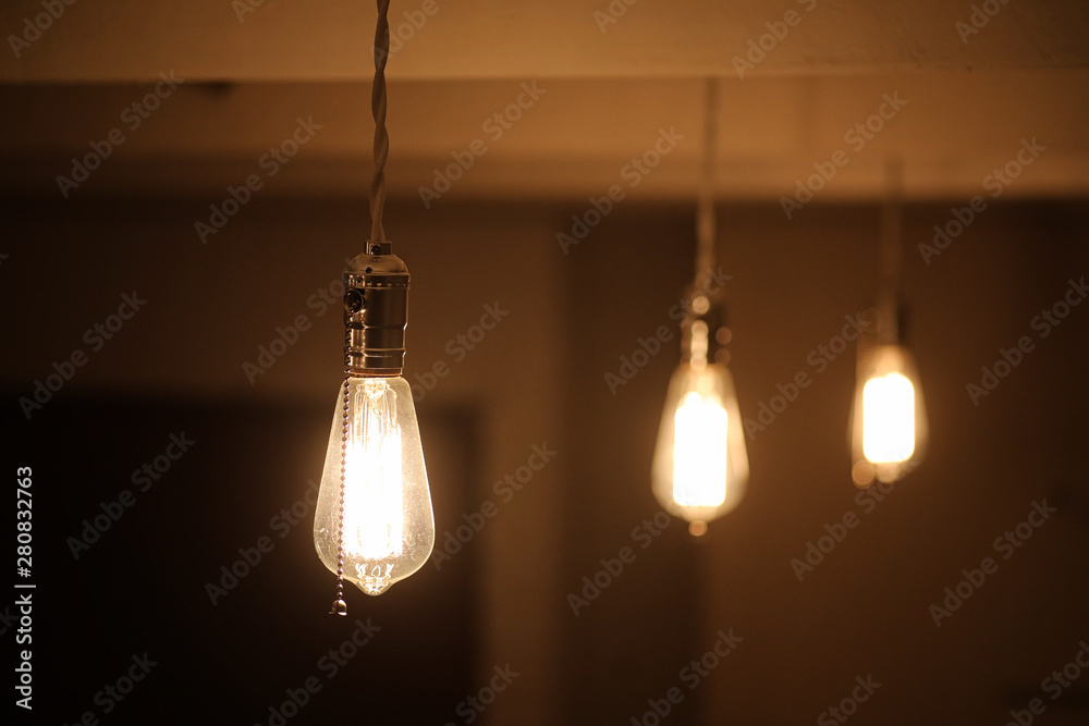 Lamps with tungsten filament. Edison's light bulb. Filament filament in vintage lamps. Retro design of light bulbs. Lamps with tungsten filament. Edison's light bulb. Filament filament in vintage lamps. Retro design of light bulbs.