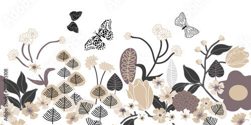 Seamless vector border with Japanese motifs.