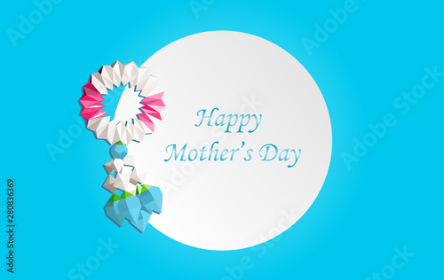 Thailand Mother s day background . Design with garland Geometry colorful for mother s day. Thai traditional. vector illustration