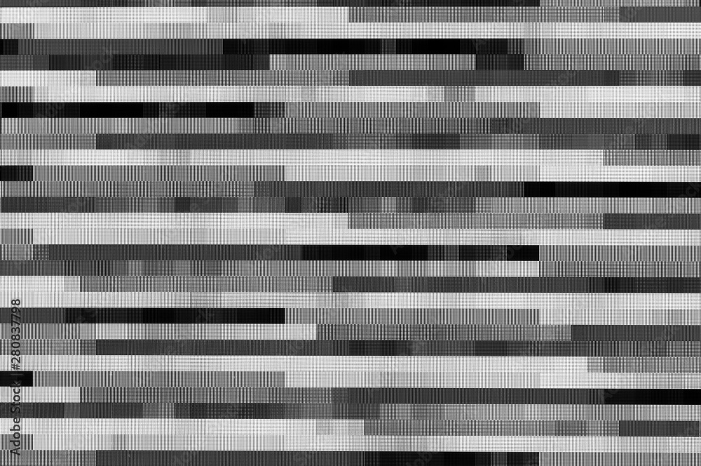 Pixel pattern of a digital glitch / Abstract black and white pixel pattern background of a digital glitch.