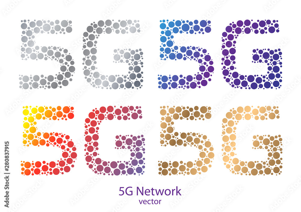Set of logos 5G vector .New mobile communication technology .High Speed Internet. Set of logos 5G vector .New mobile communication technology .High Speed Internet.