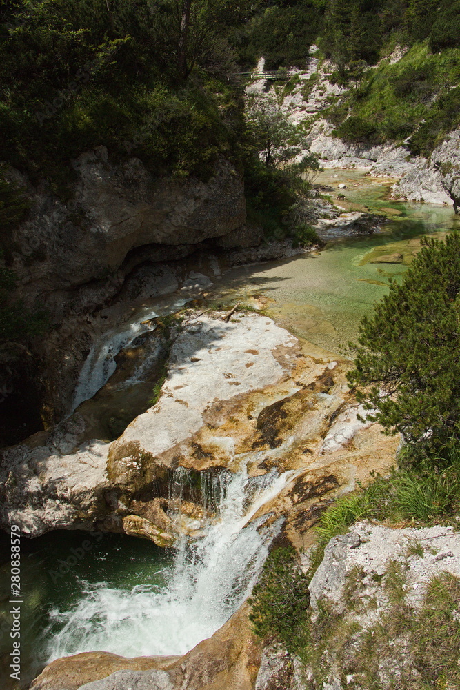 The creek Oetscherbach in Oetschergraben near to the Oetscher in Austria, Europe The creek Oetscherbach in Oetschergraben near to the Oetscher in Austria, Europe