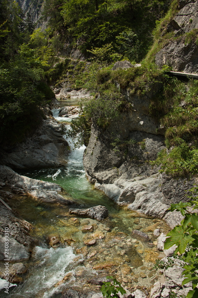 The creek Oetscherbach in Oetschergraben near to the Oetscher in Austria, Europe