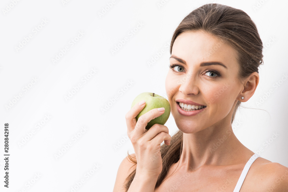 Perfect woman with apple Perfect woman with apple