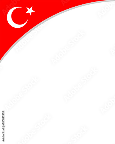 Turkish flag symbol border frame with clean space for your text.