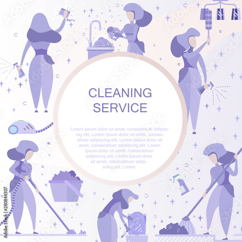 Cleaning Service flat illustration for business usage.