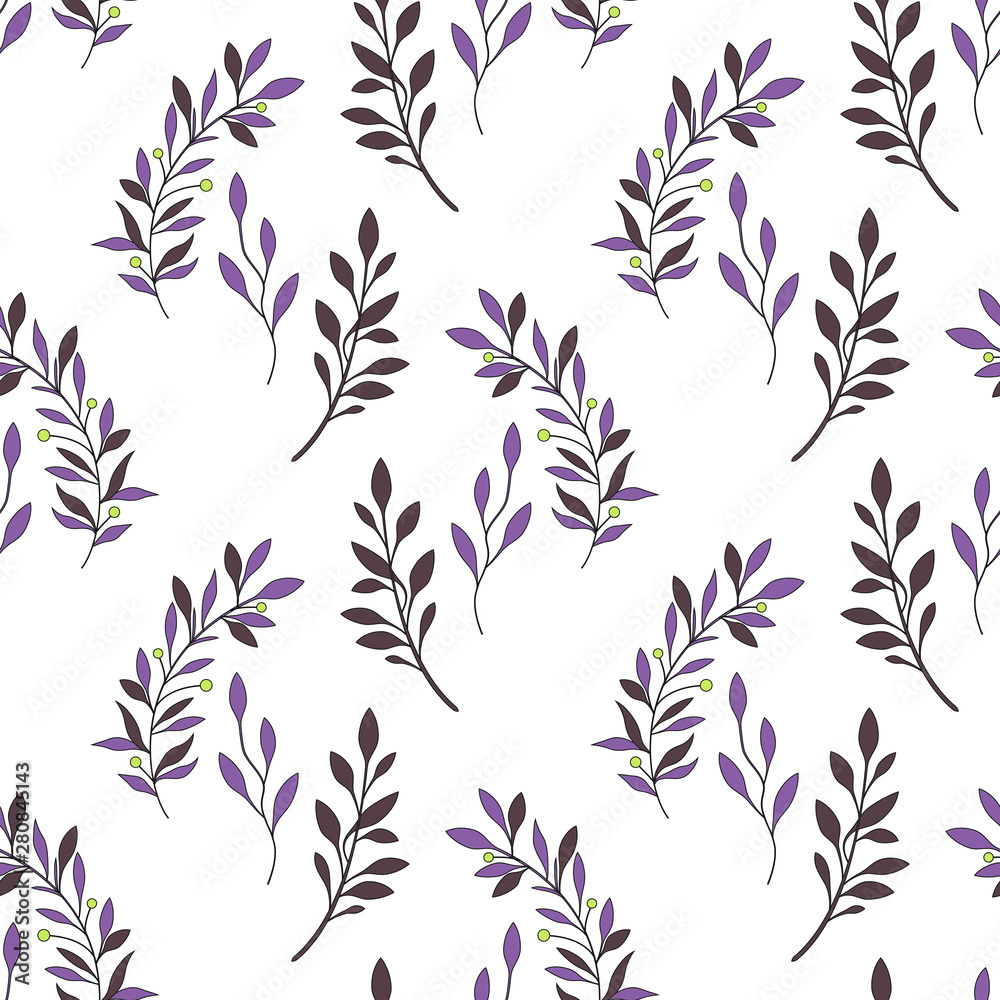 Naklejka premium Texture with flowers and plants. Floral ornament. Original flowers pattern.