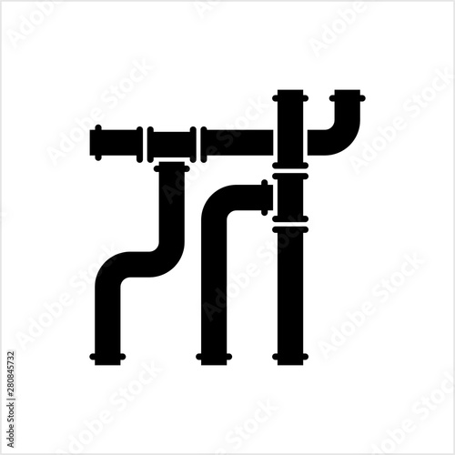 Pipe Icon, Pipe Fitting Icon, Water, Gas, Oil Pipeline, Plumbing Work