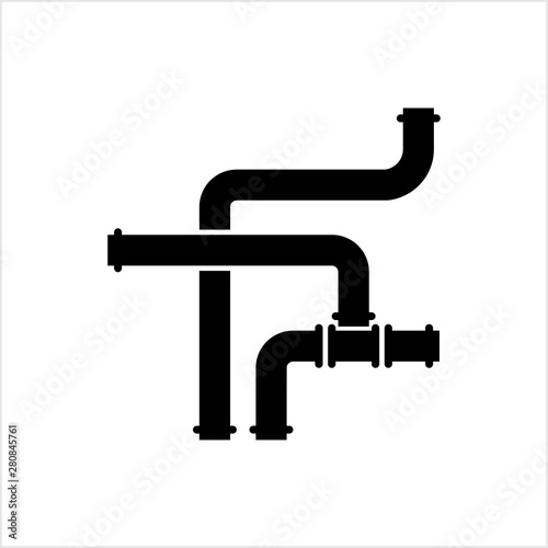 Pipe Icon, Pipe Fitting Icon, Water, Gas, Oil Pipeline, Plumbing Work