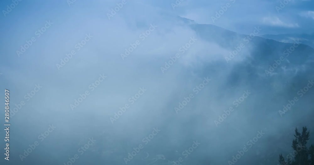 Time Lapse, Clouds And Fog Over Vallon Du Lagon At Fort De La Marguerie, France - Cold Version Time Lapse, Clouds And Fog Over Vallon Du Lagon At Fort De La Marguerie, France - Cold Version