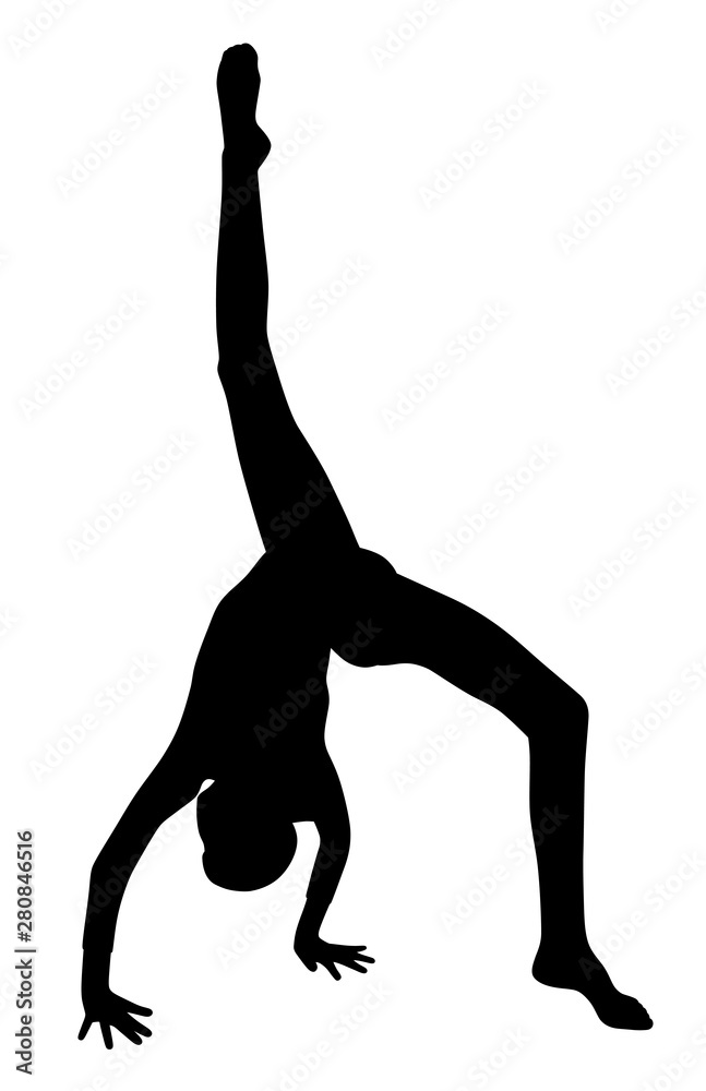 Gymnast girl making handstand Gymnast girl making handstand