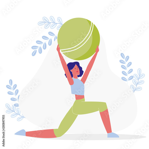 Flexibility Exercise, Workout Vector Illustration