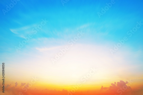 Sunset cloud sky blurred during morning open view out windows beautiful summer spring and peaceful nature background.