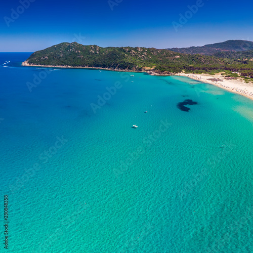 Cala Sinzias beach near Costa Rei on Sardinia island, Sardinia, Italy