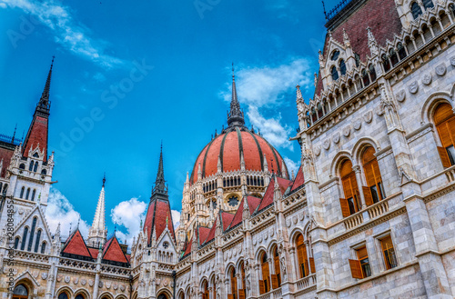 Gothic old building of the Hungarian parliament, Budapest 