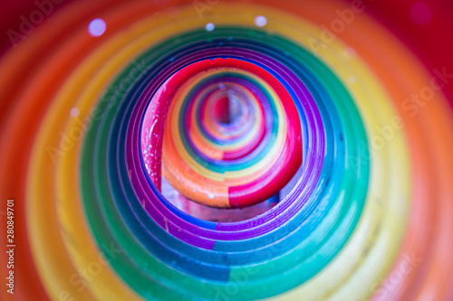 Rainbow colored iron spiral
