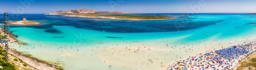 Fotografie Famous La Pelosa beach on Sardinia island, Sardinia, Italy